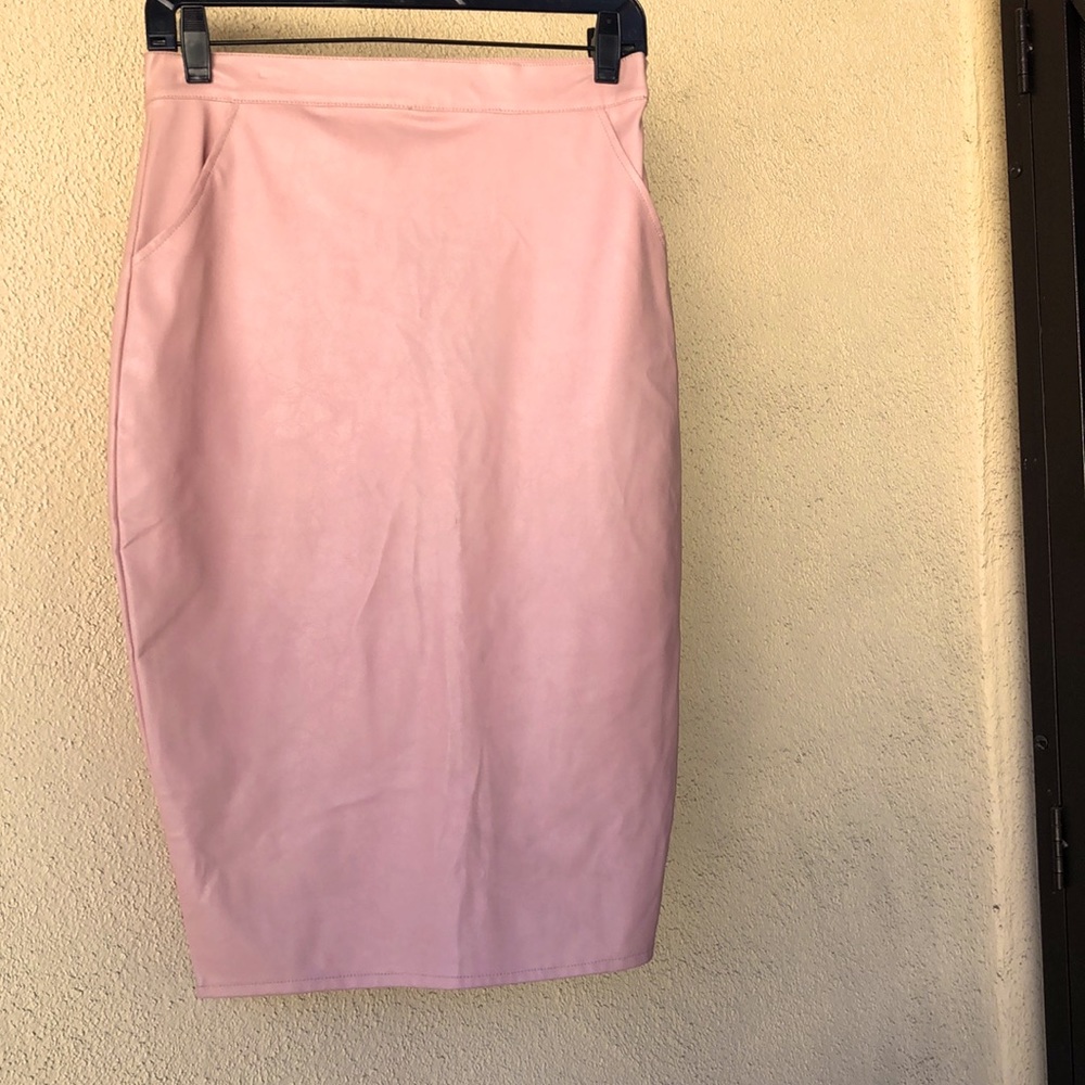 Faux leather pencil skirt